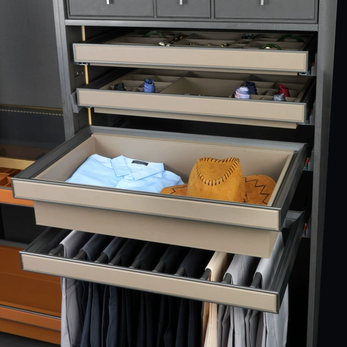 Брюки и шкаф встроенный -в ящике для ювелирных изделий кожа многофункциональные брюки.