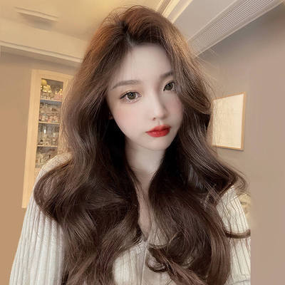 taobao agent Curly wig, wavy bangs with hair parting, helmet, adds volume
