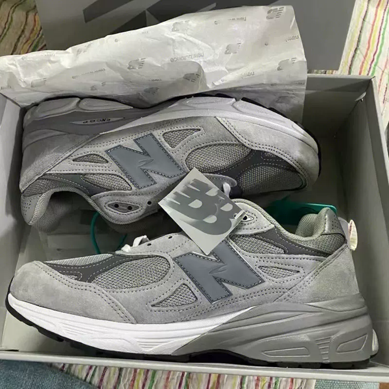 Флагманский магазин подлинные серия NB 990V3 спортивные повседневные кроссовки комбинированная модель 990V4 янтарная Gris ретро мужские беговые кроссовки