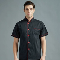 Черный красный край короткие рукава