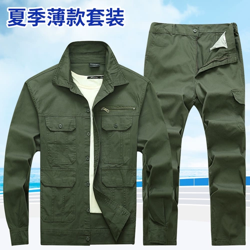 Хлопковый летний тонкий комбинезон, износостойкий комплект, рабочая одежда, защита от ожогов