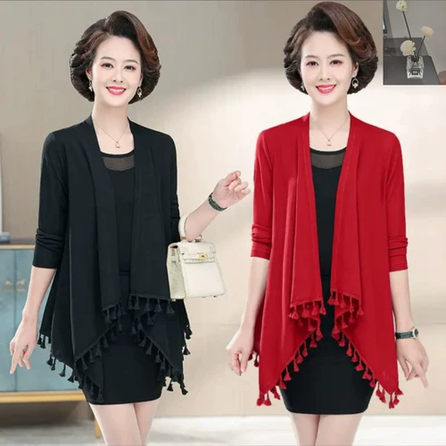 Летняя накидка для матери, элитный кардиган, в западном стиле
