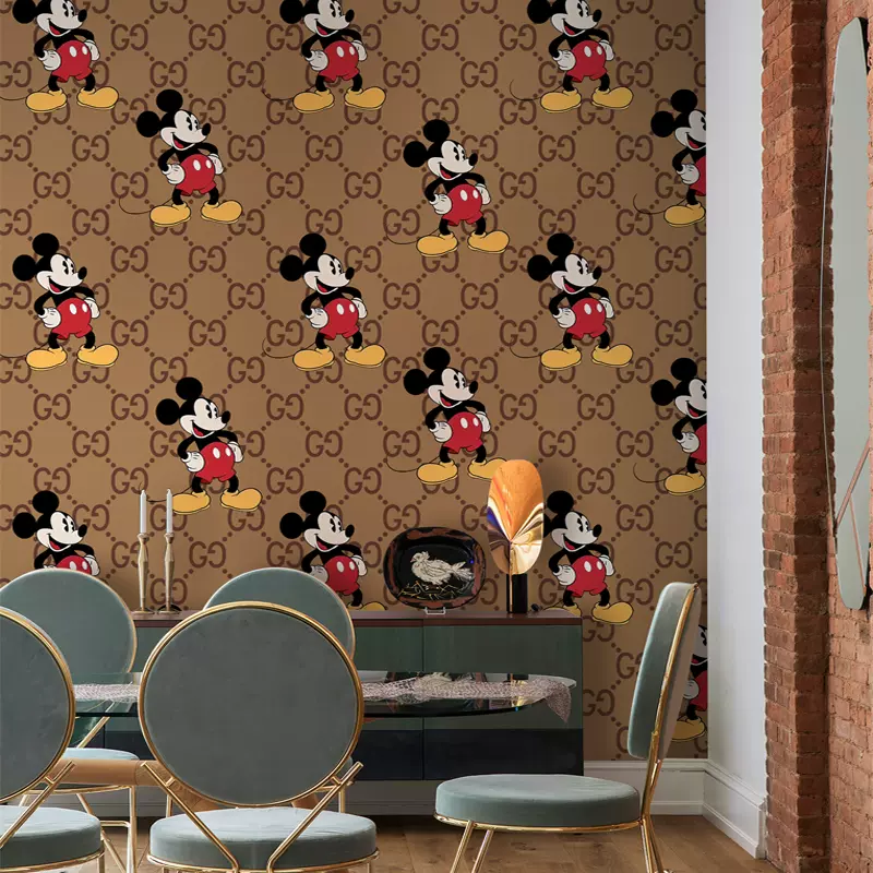 Ins风彩虹涂鸦艺术壁纸网红拍照打卡背景墙纸服装店美容院3d墙布