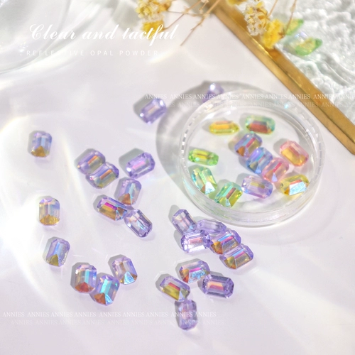 Прямоугольные зеленые кубики льда для маникюра со стразами, украшение для ногтей, популярно в интернете, новая коллекция