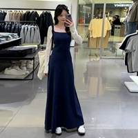 Элитный изысканный темно-синий летний наряд маленькой принцессы, пляжное платье, французский стиль, А-силуэт, подходит для подростков