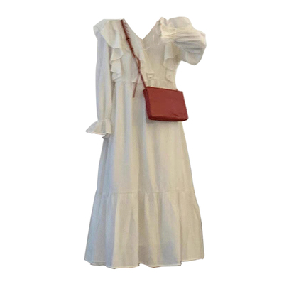 taobao agent Autumn dress, long skirt, 2022, long sleeve, french style, for girls