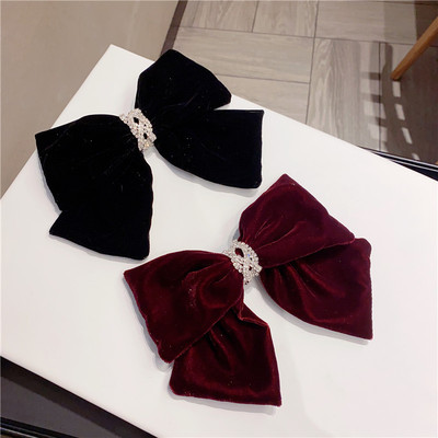 taobao agent Burgundy demi-season Christmas hair accessory, advanced hairpins, high-quality style