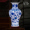Большая сине - белая фарфоровая бутылочка с лотосом + деревянное основание