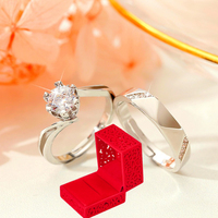 Fake exchange replacement ring props for the wedding day, wedding ring ceremony simulation diamond ring, a pair of rings