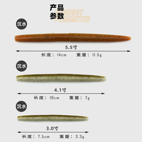 LurePeak свинцовая смягченная приманка Senko медленно выкопала черная яма дурацкая техасская рыбацкая группа бас -бас -ублюдок подделка