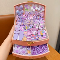 Сиреневая подарочная коробка, комплект, коробочка для хранения, открытка, 92 шт