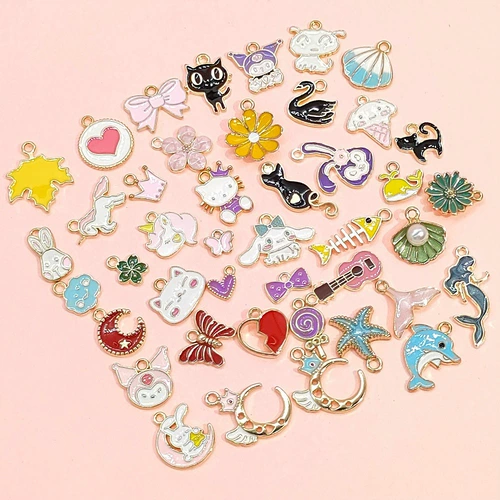 Мультяшная металлическая подвеска ручной работы, браслет из бисера, ожерелье, аксессуар, аксессуары, DIY