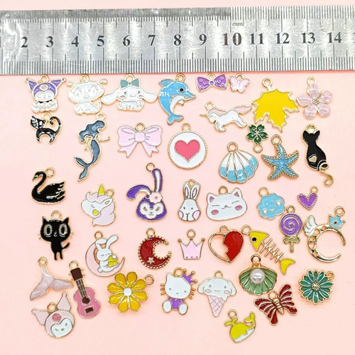 Мультяшная металлическая подвеска ручной работы, браслет из бисера, ожерелье, аксессуар, аксессуары, DIY