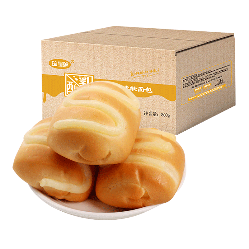 珍星鲜乳酸菌小面包400g整箱法式夹心手撕软面包早餐营养代餐零食