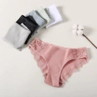 1Pcs/set Women Cotton Panties Low-Rise Underwear Lace Briefs