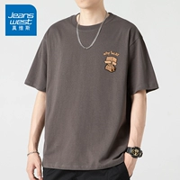 Японская хлопковая футболка с коротким рукавом, лонгслив для влюбленных, свободный крой