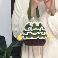 Демисезонная вязаная сумка ручной работы, рождественский набор материалов, крючок для вязания для друга, иголка, связать своими руками, подарок для девушки