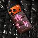 Trendy Chrome Hearts Puffer iPhone 17 Pro Max/16 Pro/15/14 Pro Max Leather Case – Designer Orange With Crosses & Card Holder