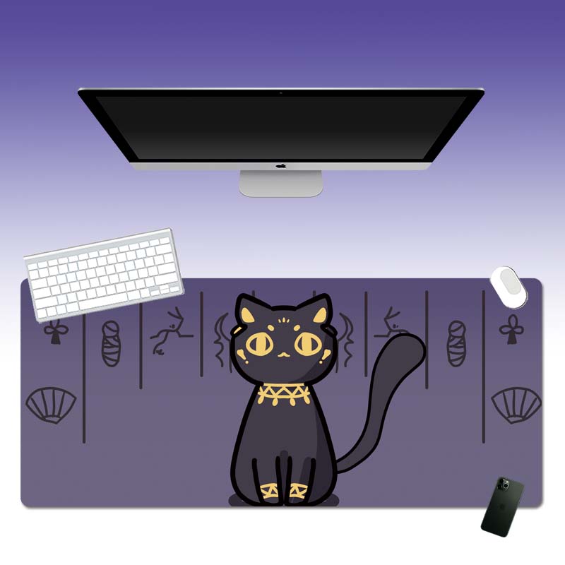【首单】埃及猫超大鼠标垫键盘可爱大号高清