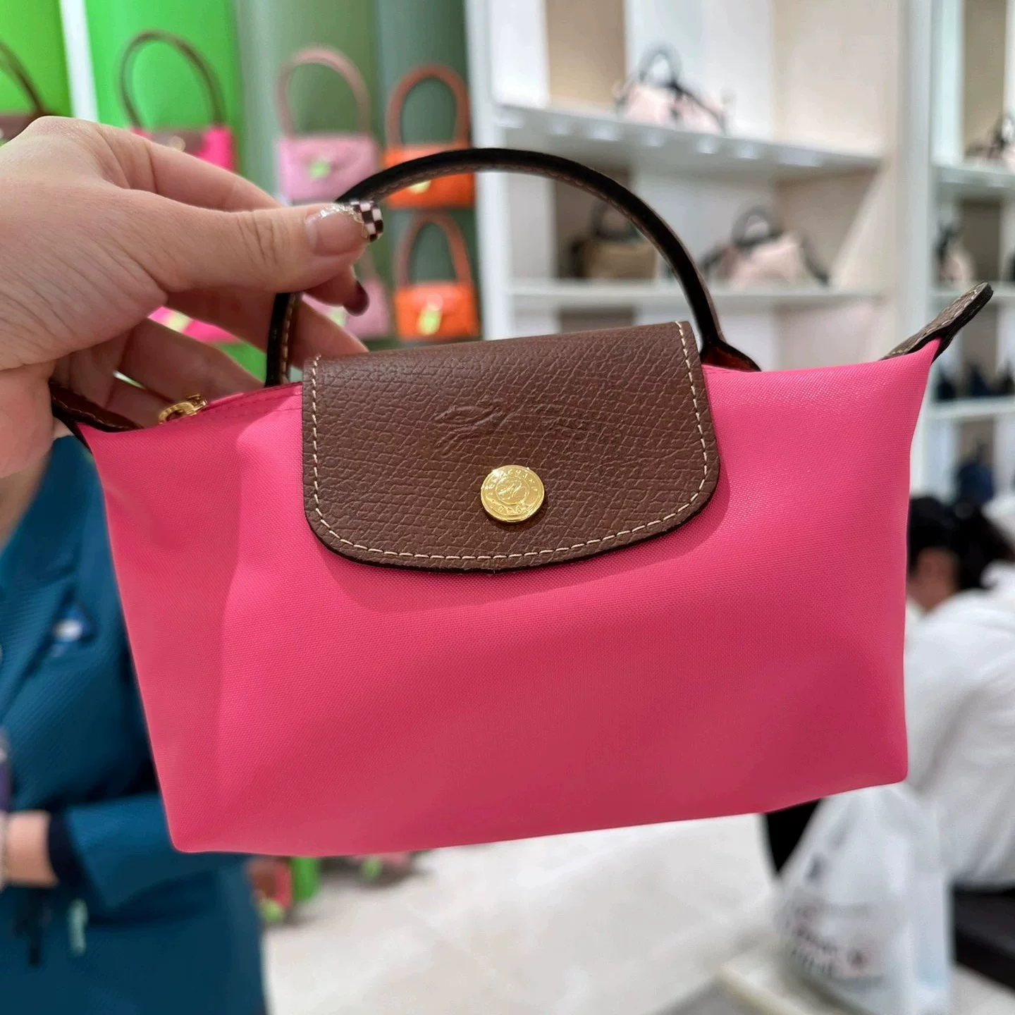 Строго отобранная во Франции сумка Longchamp MINI Mini Mini Dumpling Women Hands Hands Pack Short Paper White