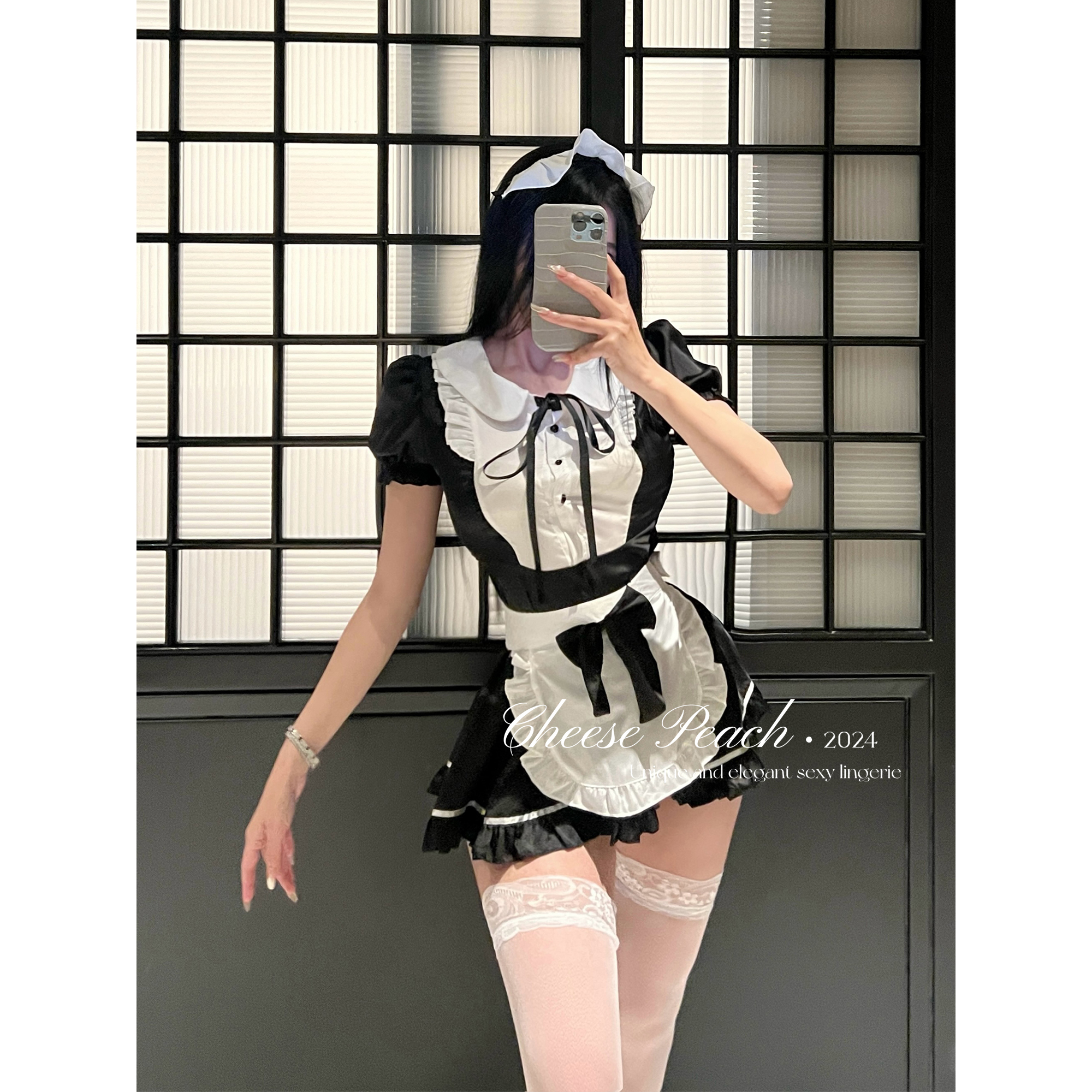 CheesePeach 【 Sei gehorsam 】 Pure Desire Cosplay-Uniform, süßes Nachthemd-Dienstmädchen-Set_voghion.com