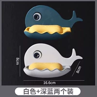 Двойной слив без удара [темно-синий кит + белый кит]