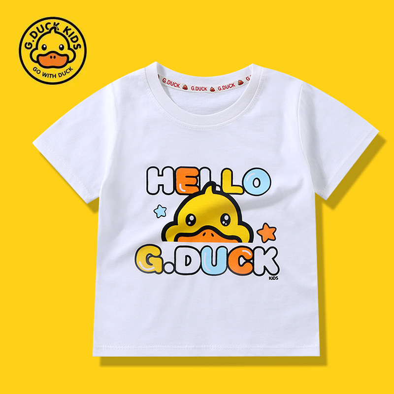 【3件49.9】G.Duck夏季新款儿童纯棉短袖T恤