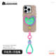 GGSHARE Heart Charm Metal Stand iPhone Leather iPhone Case for iPhone 17, 16, 15, 14 and 13