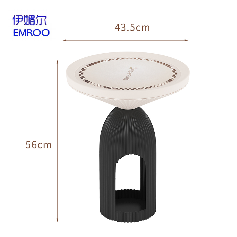 EMR-黑色宝塔边几43.5x56cm