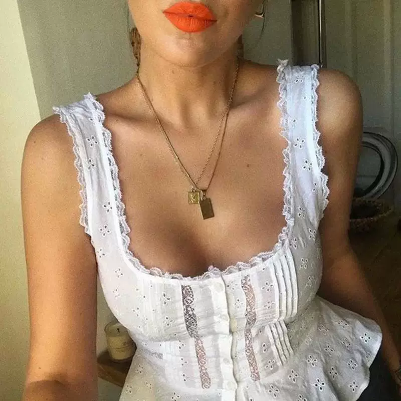 Топ Maemukilabe Fairy Coquette Milkmaid Y2K, белый кружевной, размеры S–L