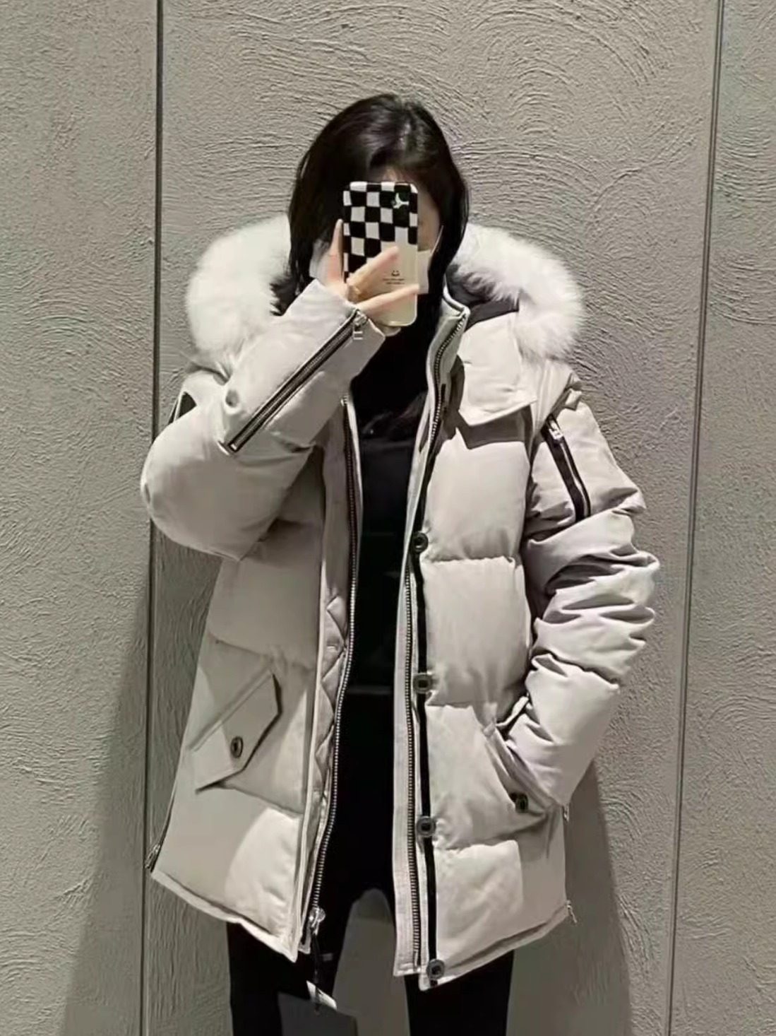 Moose Knuckles women fox fur collar down jacket | eBay