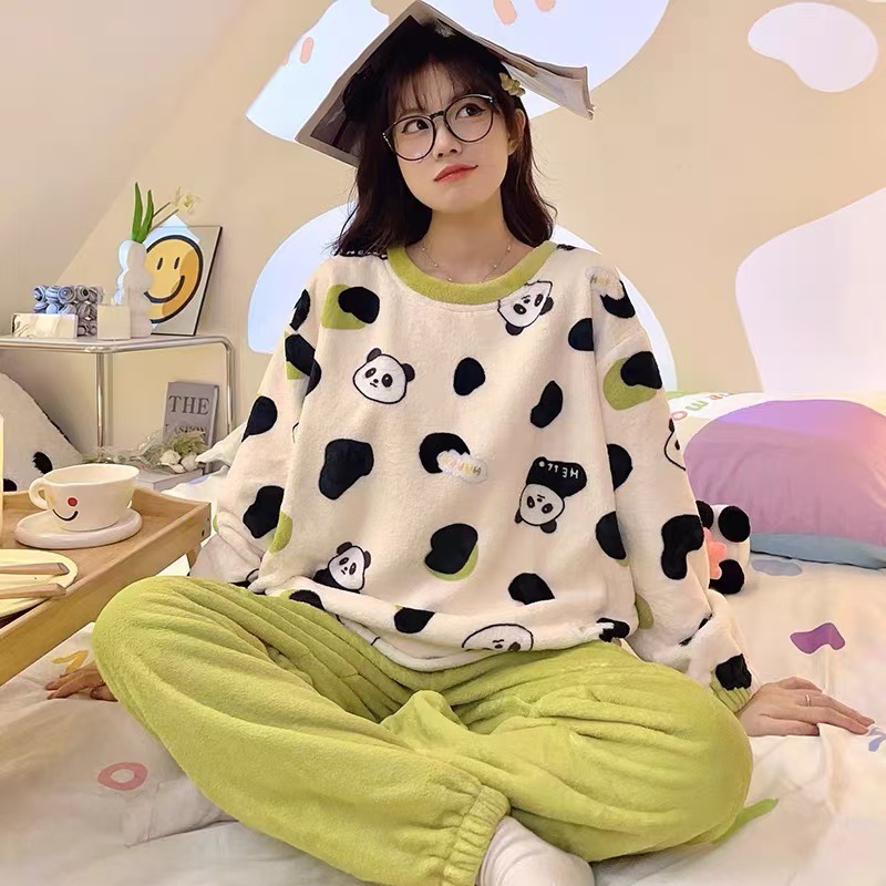 【多款可选】加绒加厚保暖睡衣女家居服套装宽松可爱甜美休闲冬季