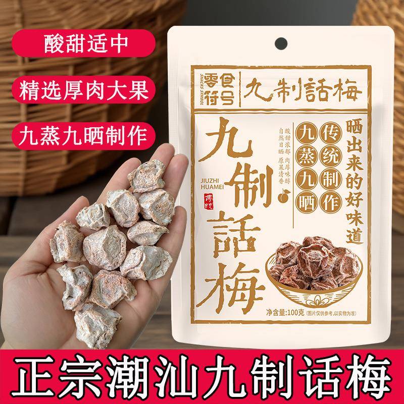 正宗九制话梅广东潮汕广式话梅干果脯蜜饯泡水官方旗舰店GG