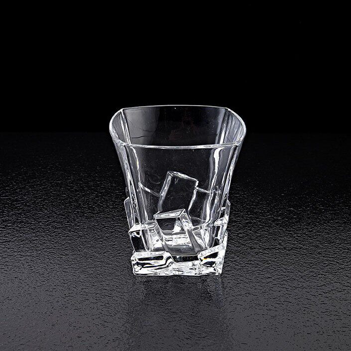 Classic cut-texture glass whiskey tumbler, multi-style Western liquor glass household wine glass