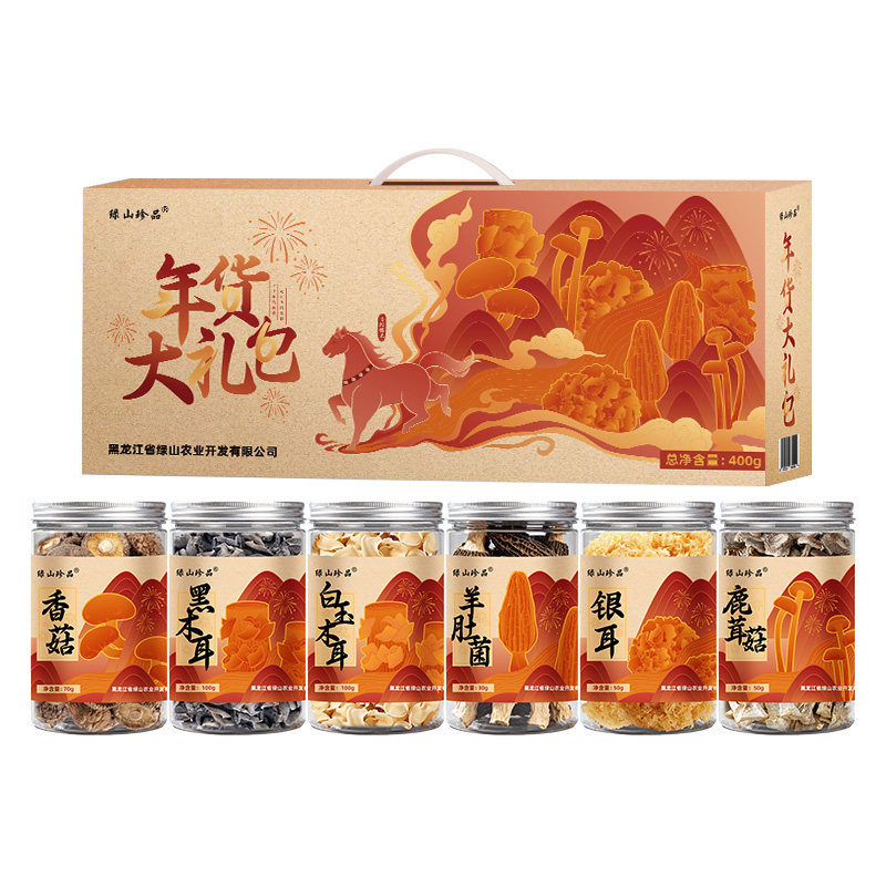 绿山珍品东北特产干货礼盒400g