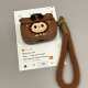 Cute Monster Illustration with Keychain AirPods 4, AirPods 3 & AirPods Pro 3 and 2