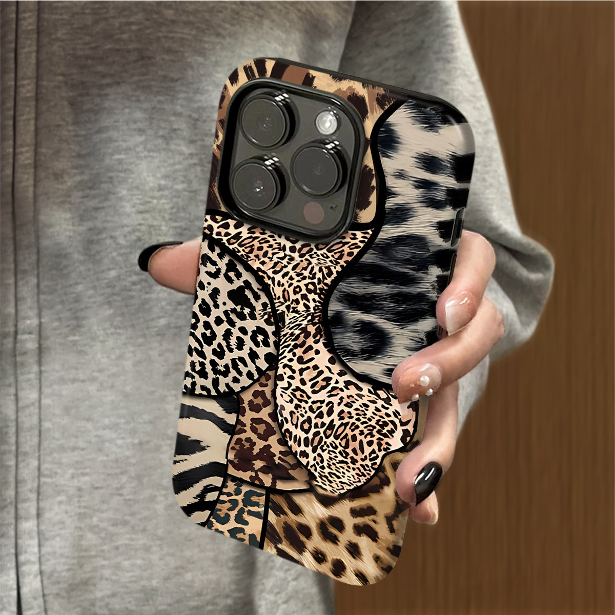 Leopard Zebra Cheetah Tiger Patchwork iPhone Case