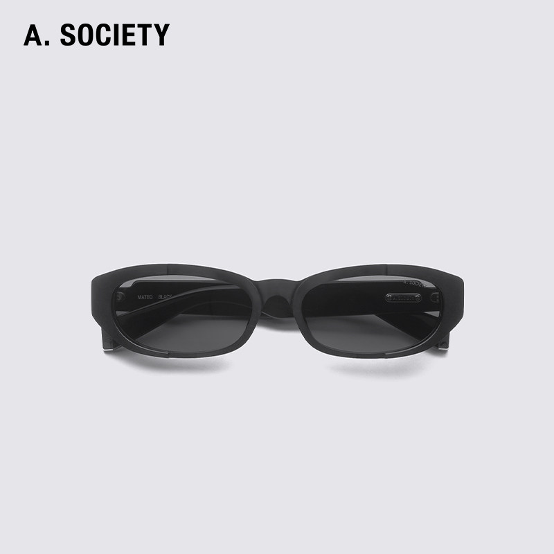 王鹤棣同款A.SOCIETY RAW系列时尚防晒椭圆板材粗框男女墨镜MATEO 款系实拍商品图