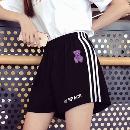 运动短裤女夏季外穿ins潮休闲跑步速干a字三分热裤韩版宽松阔腿裤
