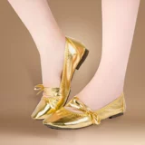 Fanshu Dance Shoes Shoes мягкие подошва из золотых/серебряных хрустальных туфель балетные кошачьи кошки тренировочная обувь танцевальная обувь