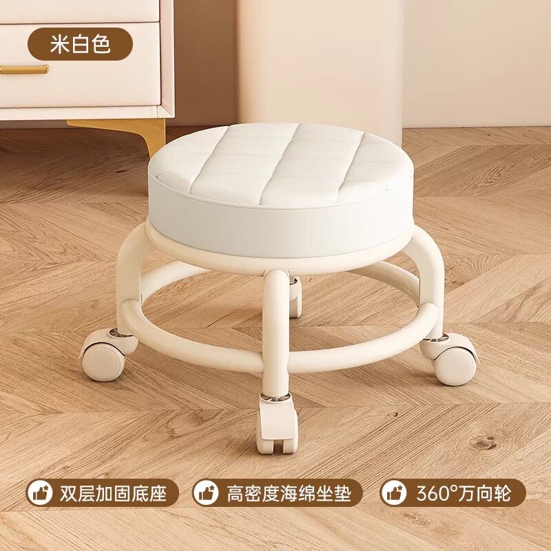 万向轮家用靠背小板凳滑轮矮凳圆凳美缝凳子移动凳子儿童学步凳 步儿实拍商品图