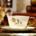 Cà phê cốc đĩa xương Trung Quốc tinh tế trà chiều tách đĩa với muỗng gia đình gốm đen tách trà đơn giản bộ đồ ăn trà chiều - Cà phê