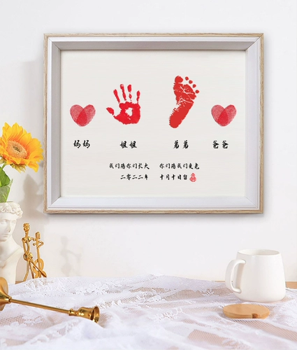 Детские отпечатки рук и ног, чернильная подушечка, сувенир, фоторамка