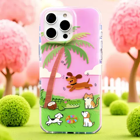 Vibrant Tropical Cartoon Animal 3D Hard Matte Anti-fall Girls Phone Case for iPhone 17, 16, 15, 14 and 13