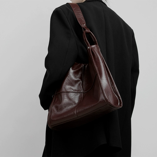 木川卡 Оригинальная дизайнерская бордовая модная сумка на одно плечо