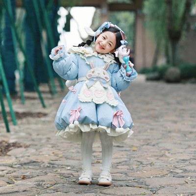 taobao agent Down jacket, children's winter velvet windproof keep warm small princess costume, Lolita style, duck down, western style, 2022 collection