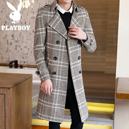 Playboy, демисезонное трендовое шерстяное длинное пальто, в корейском стиле