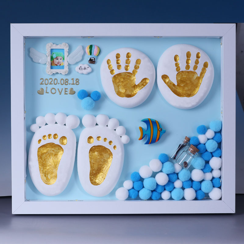 baby hand and foot print mud lanugo souvenir diy orn baby hand and foot print permanent child full moon hundred days gift