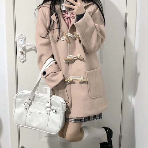 Японское зимнее шерстяное пальто, стеганая длинная куртка для школьников, подходит для подростков, средней длины