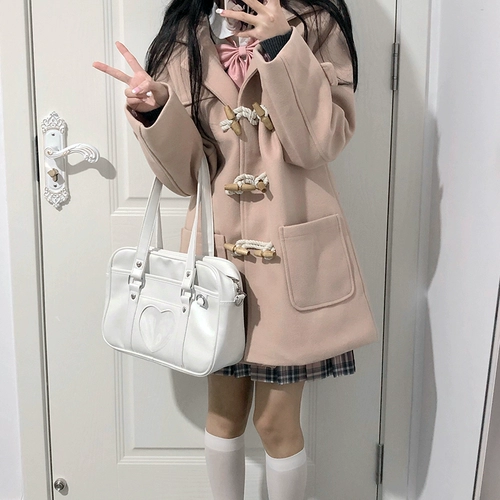 Японское зимнее шерстяное пальто, стеганая длинная куртка для школьников, подходит для подростков, средней длины